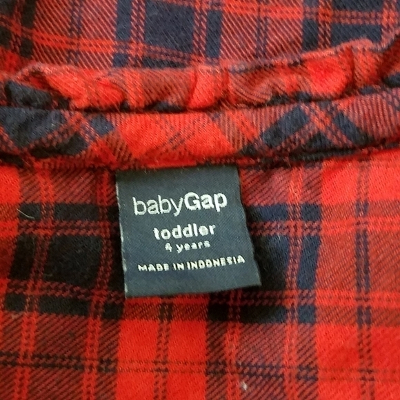 Gap Plaid Button Down Ruffle Shirt 4 - Picture 4 of 5